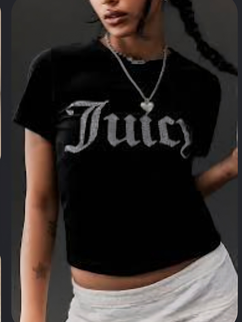 Juicy Couture Black Velour Tee with Crystal 'Juicy' Script Short Sleeved Small